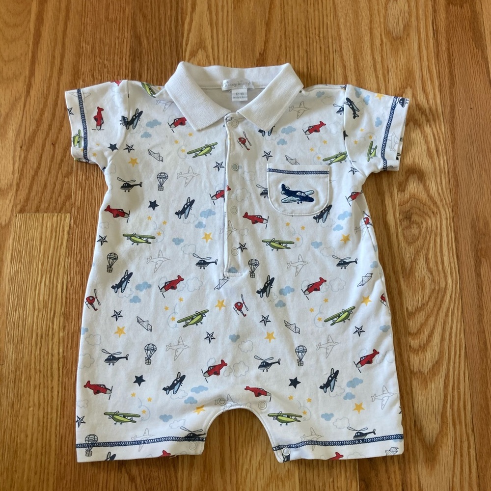 kissy kissy | airplane collared onesie